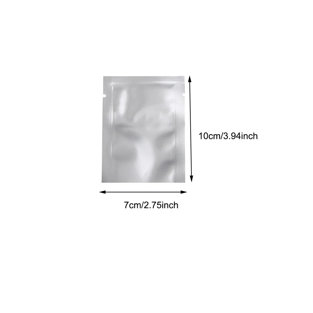 Silver Pure Aluminum Foil Package Bag Coffee Sugar Pouches Open Tops Heat Seal Vacuum Mylar Foil Bags for Spice Powder Storage