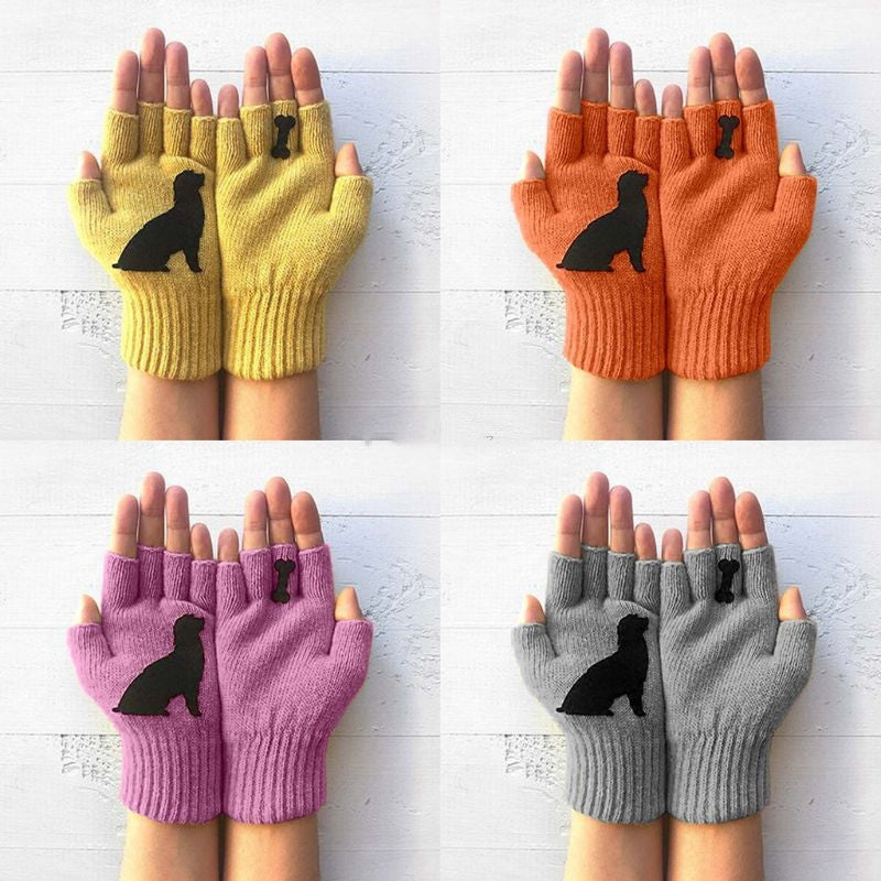 Womens Winter Knitted Fingerless Gloves