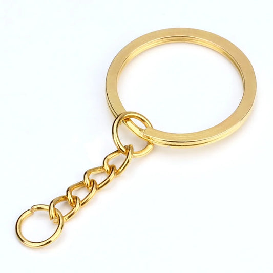 5-20pcs Gold Color Key Chain Key Ring Bronze Rhodium 28mm Long Round Split Keyrings Keychain For DIY  Jewelry Making Wholesale