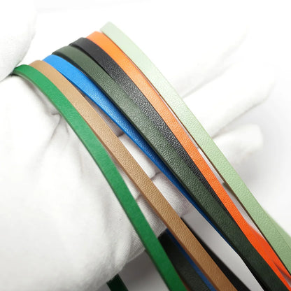 45inches Soft Faux leather cord,Fine Litchi Texture 5x2mm Leather Strips,Leather Belt Bag Handle,Waist Chain Bracelet Making