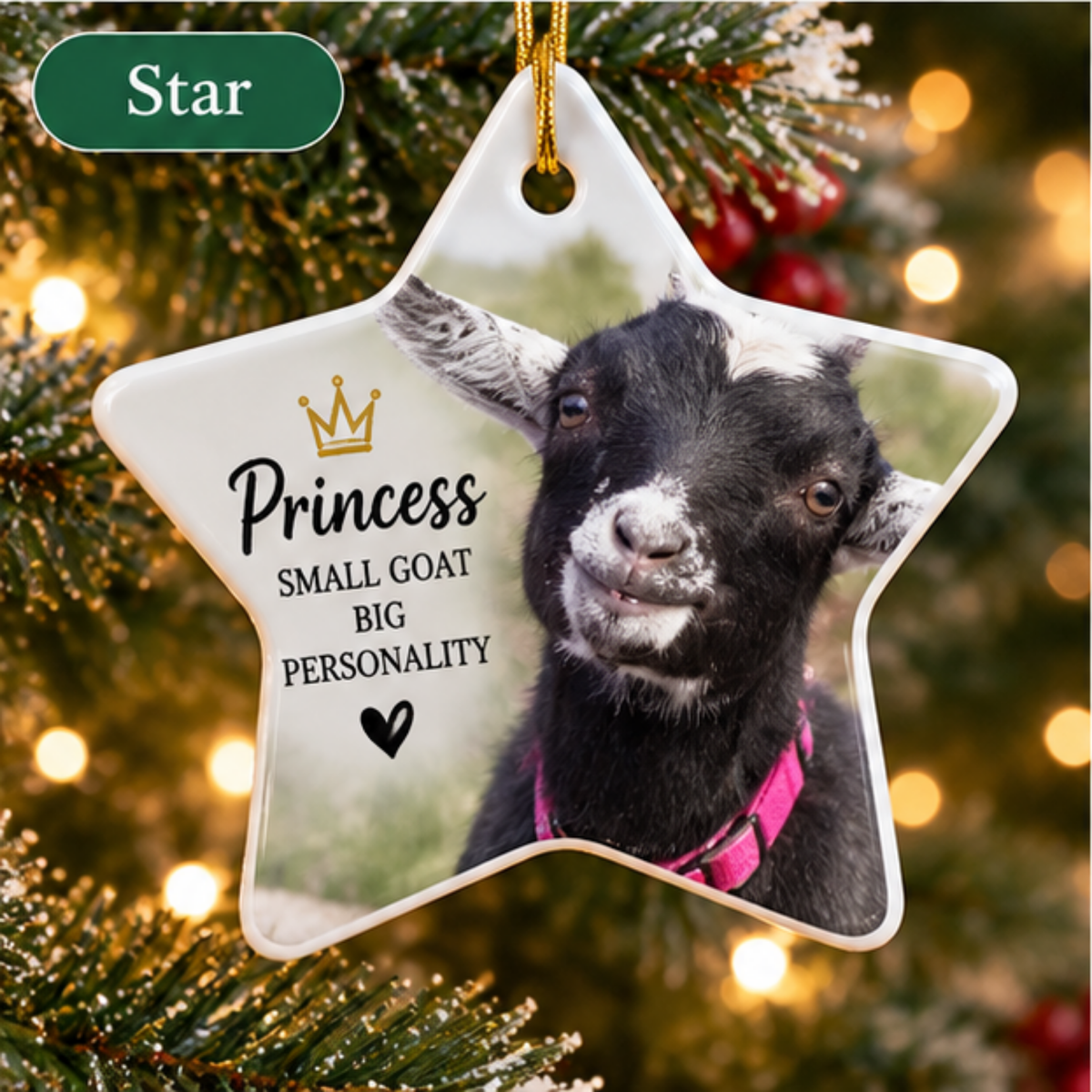 Pet/Person Custom Ornaments, 2-Sides (1pc, 3pcs, 5pcs, 10pcs)