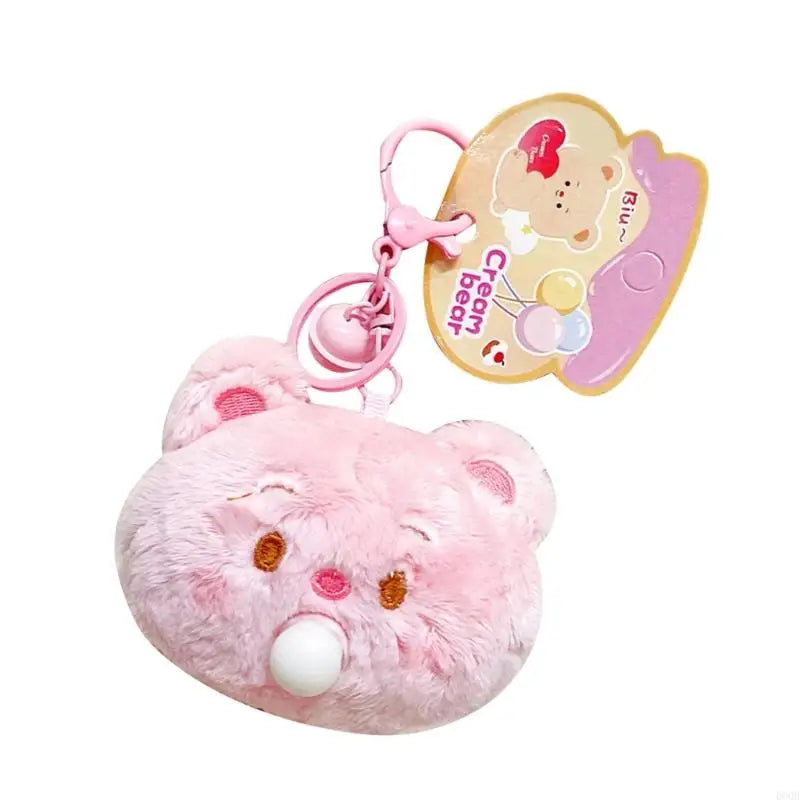 090B Butter Bear Keychain Women Girl Purse Pendant for Handbag Decors Accessories