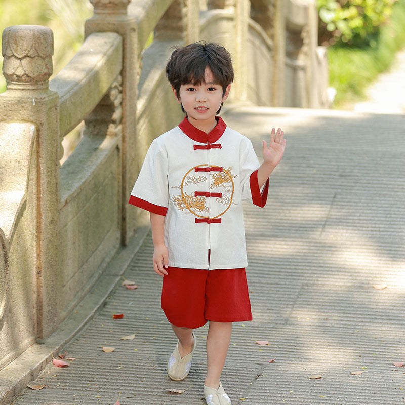 Boys Han Chinese Clothing Suits Chinese Style Summer