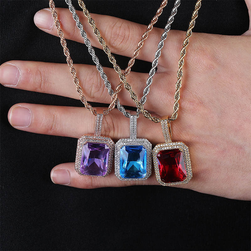 Colored gemstone pendants for men and women