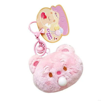 090B Butter Bear Keychain Women Girl Purse Pendant for Handbag Decors Accessories