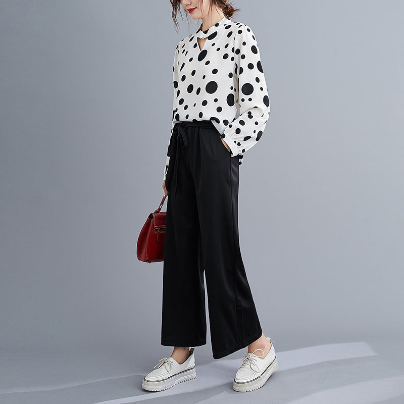 Women Loose Small Shirt Casual Pants Two-Piece Suit
