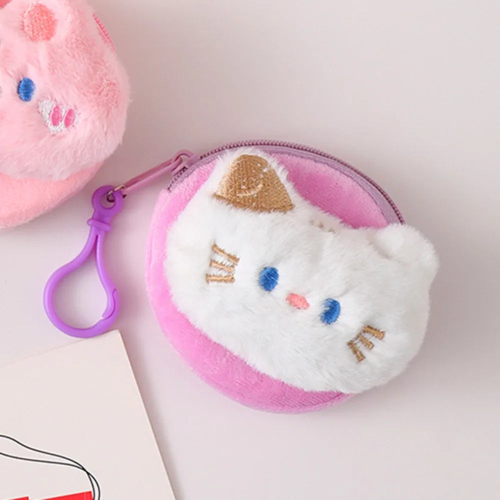 Cat Frog Plush Coin Purse Bear Rabbit Animal Coin Purse Doll Pendant Cartoon Zero Wallet Women Girls