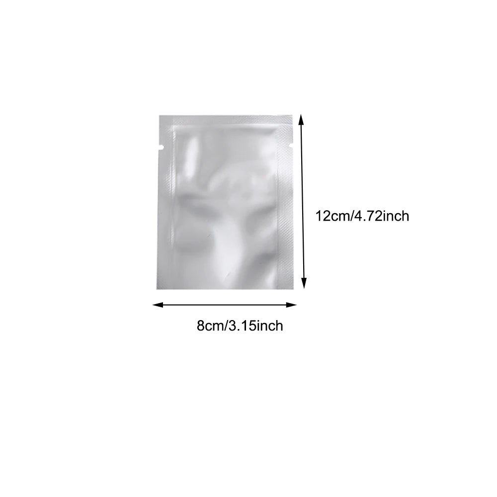 Silver Pure Aluminum Foil Package Bag Coffee Sugar Pouches Open Tops Heat Seal Vacuum Mylar Foil Bags for Spice Powder Storage