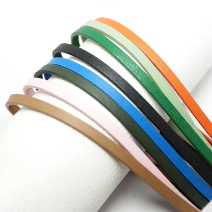 45inches Soft Faux leather cord,Fine Litchi Texture 5x2mm Leather Strips,Leather Belt Bag Handle,Waist Chain Bracelet Making