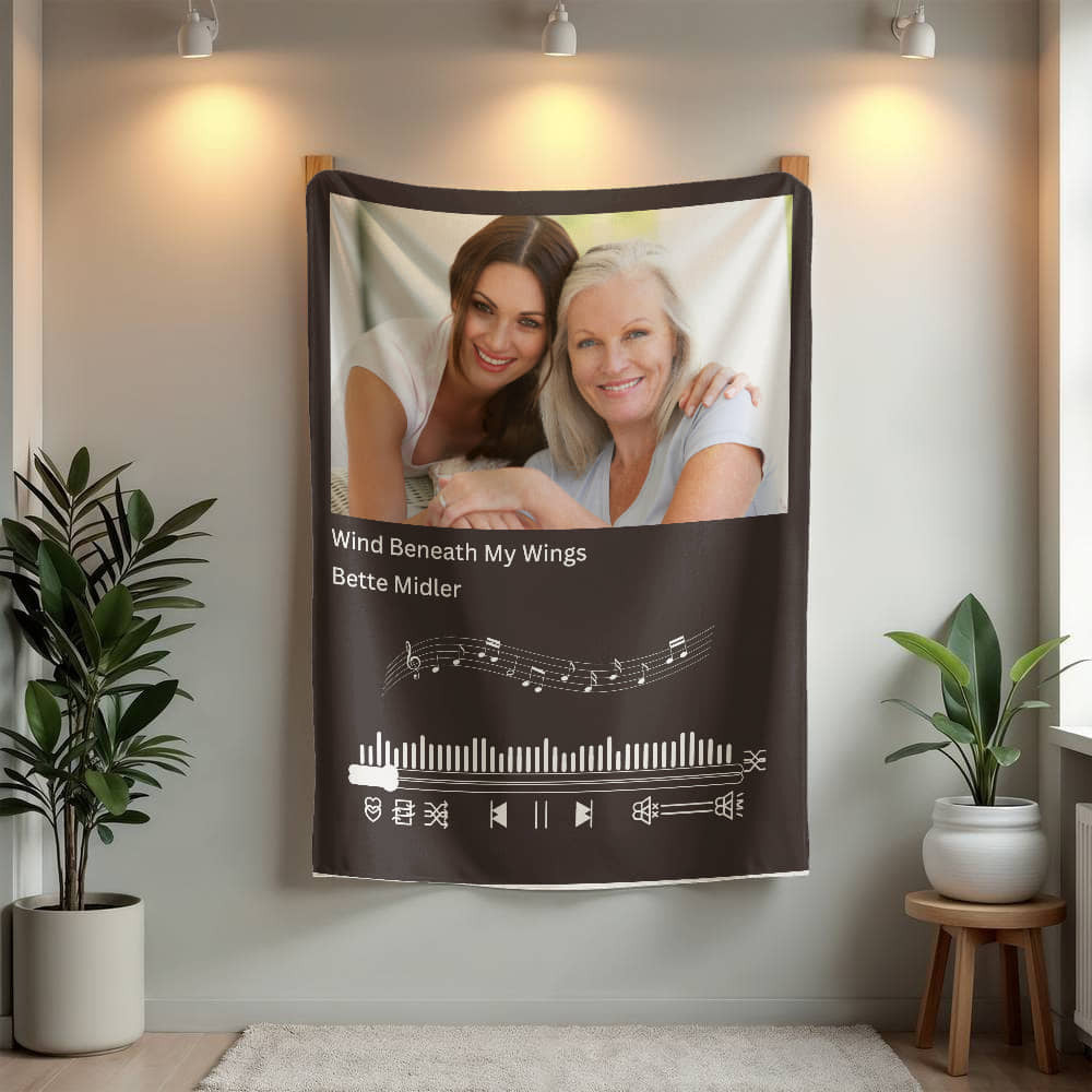 Personalized Mink Touch Fleece Blanket with Photo Upload & Song Choice