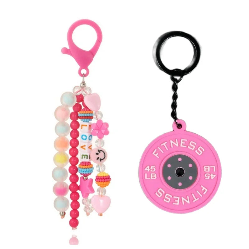 Cute Keychain Fashion Beaded Letter Keyring Colorful Cute Student School Bag Pendant Letter Keyring Pendant Back To School Gifts