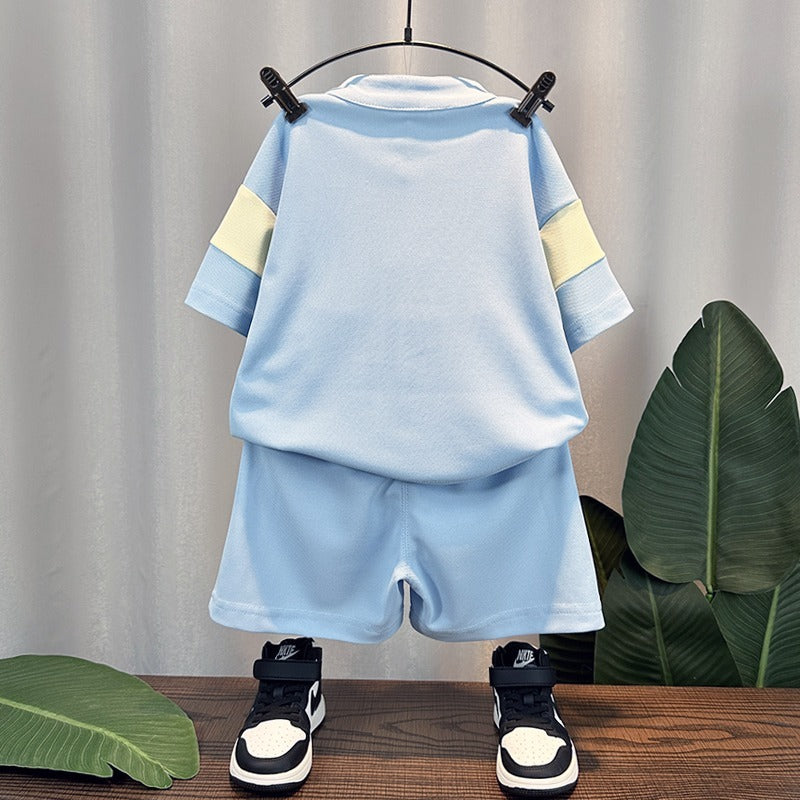 Children's Clothing Short Sleeve Suit Boys' Sports Two-piece Set