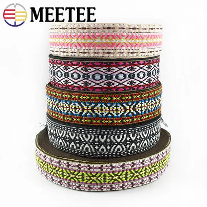 4M 50mm/1.96inches Polyester Cotton Jacquard Webbing Bag Strap Tape Clothes Sewing Bias Decoration Lace Ribbon Trims Accessories