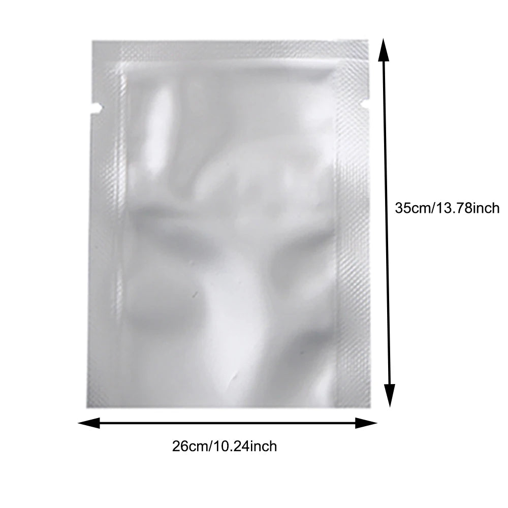 Silver Pure Aluminum Foil Package Bag Coffee Sugar Pouches Open Tops Heat Seal Vacuum Mylar Foil Bags for Spice Powder Storage