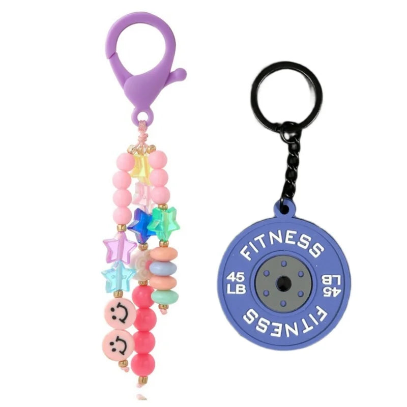 Cute Keychain Fashion Beaded Letter Keyring Colorful Cute Student School Bag Pendant Letter Keyring Pendant Back To School Gifts