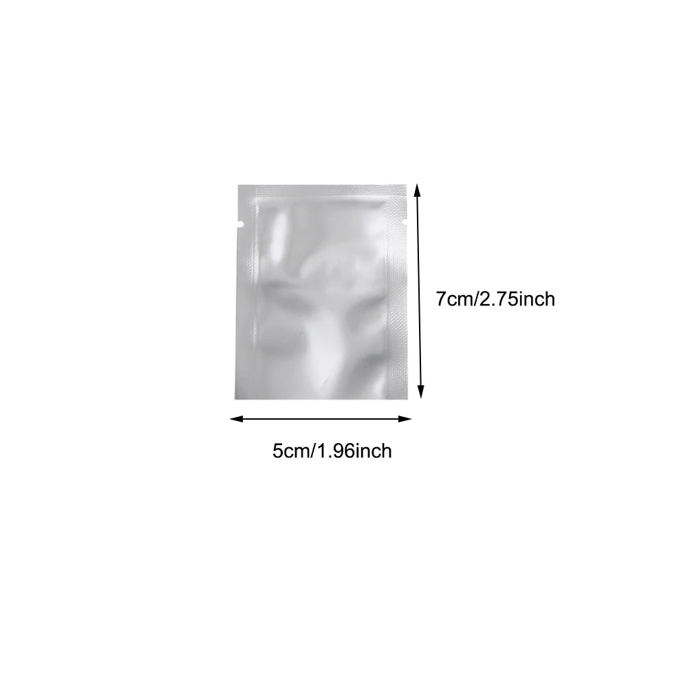 Silver Pure Aluminum Foil Package Bag Coffee Sugar Pouches Open Tops Heat Seal Vacuum Mylar Foil Bags for Spice Powder Storage