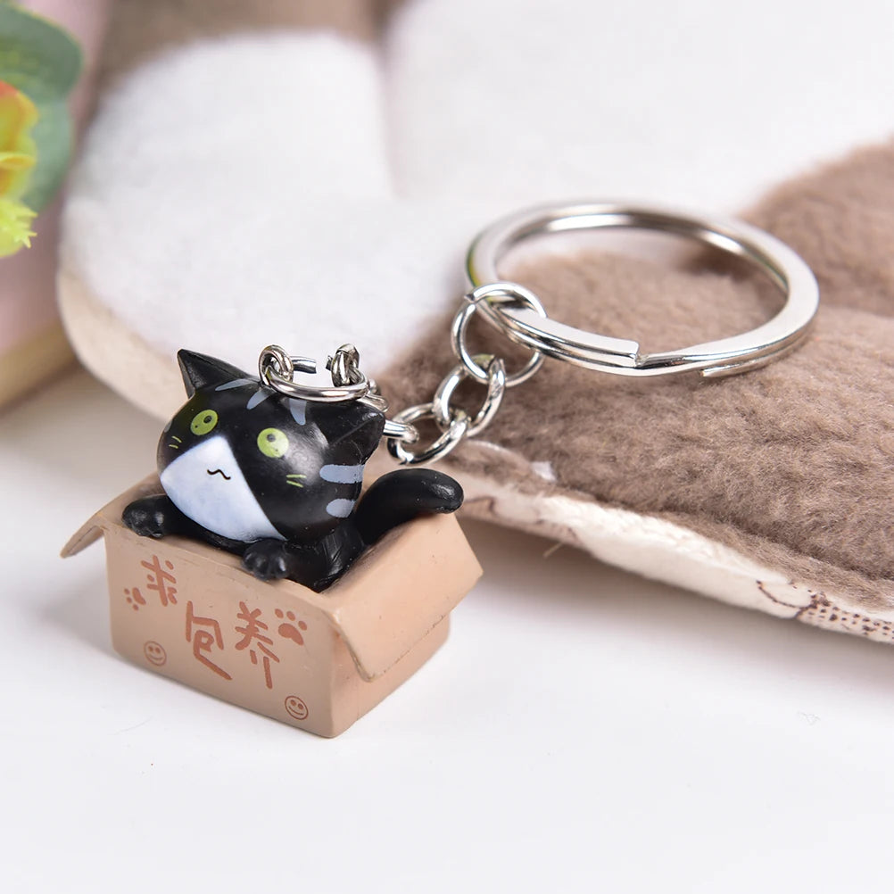 1 Pcs Lovely Cartoon Cat Key Rings Chains Pendant Ornament For Bag Car Keychain Parts