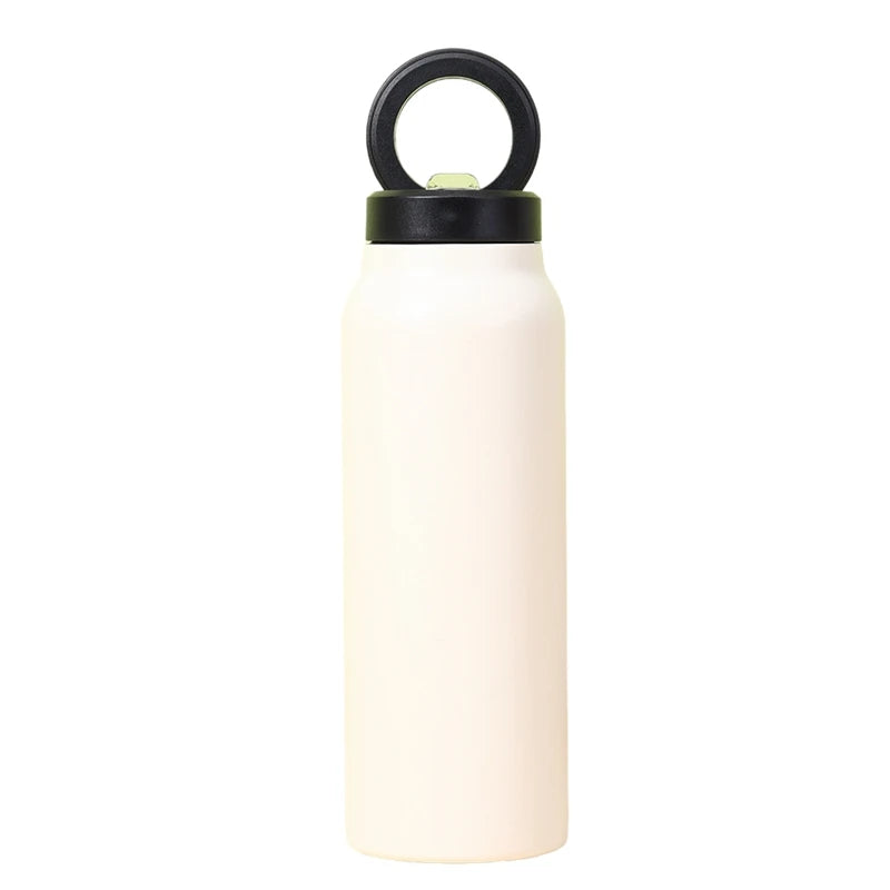 Insulated Water Bottle With Magnetic Phone Holder, Made Of Stainless Steel