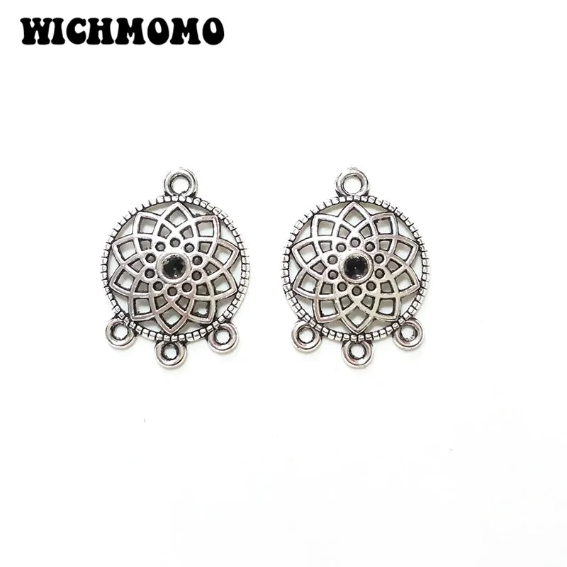 Fashion 18mm 10pieces/bag Zinc Alloy  Porous Connector Charms Linker for DIY Necklace Earring Jewelry Accessories