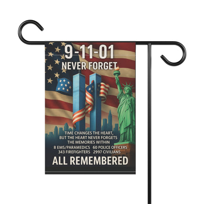 Never Forget 911 Patriotic Memorial Flag - Twin Tower Heros