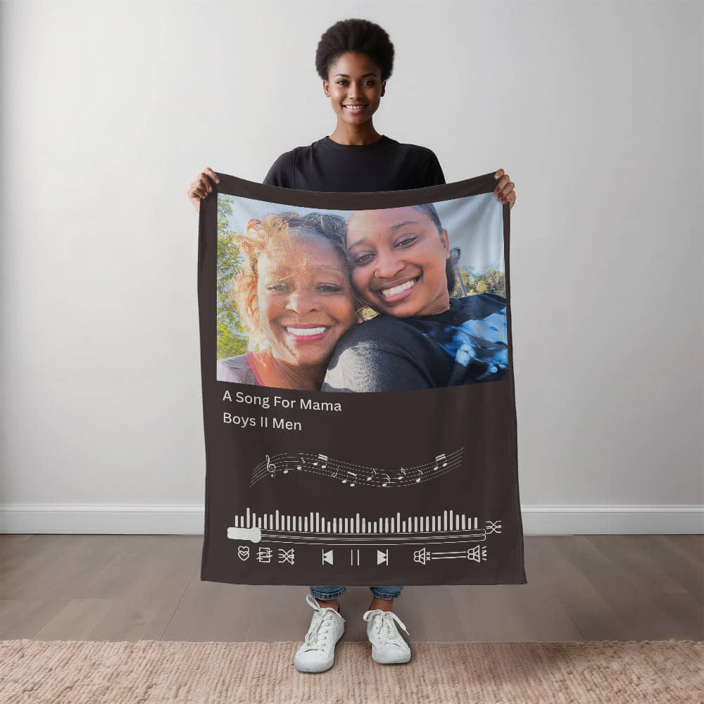 Personalized Mink Touch Fleece Blanket with Photo Upload & Song Choice