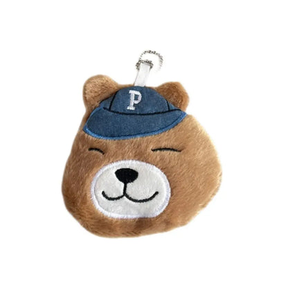 Storage Brown Bear Plush Wallet Headphone Bag Zipper Bear Plush Coin Purse Bag Pendant Portable Cartoon Animal Purse