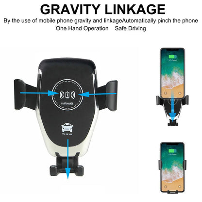 30W  Wireless Fast Charger Car Mount Air Vent Mobile Phone Holder Charging Stand Work On Smartphone