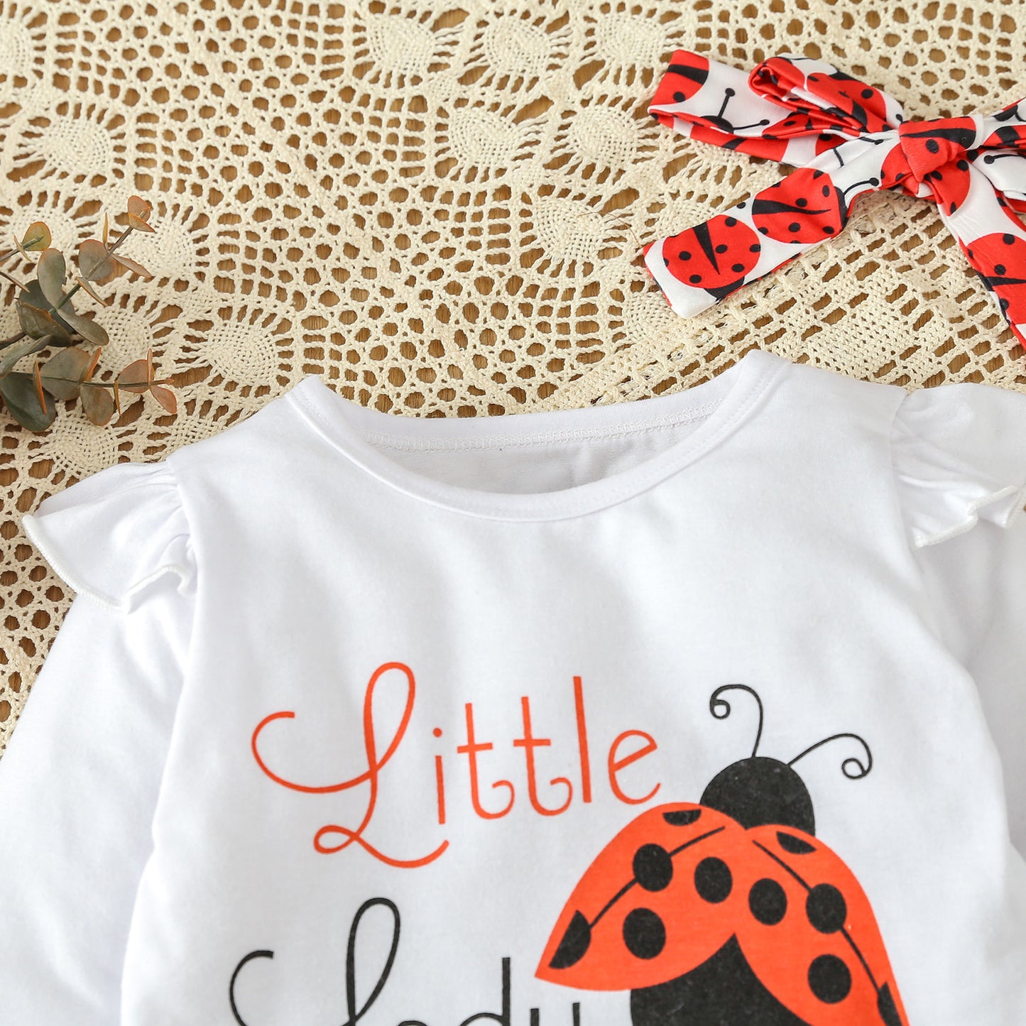 Clothing Girls' Long-sleeved Cartoon Ladybug Romper