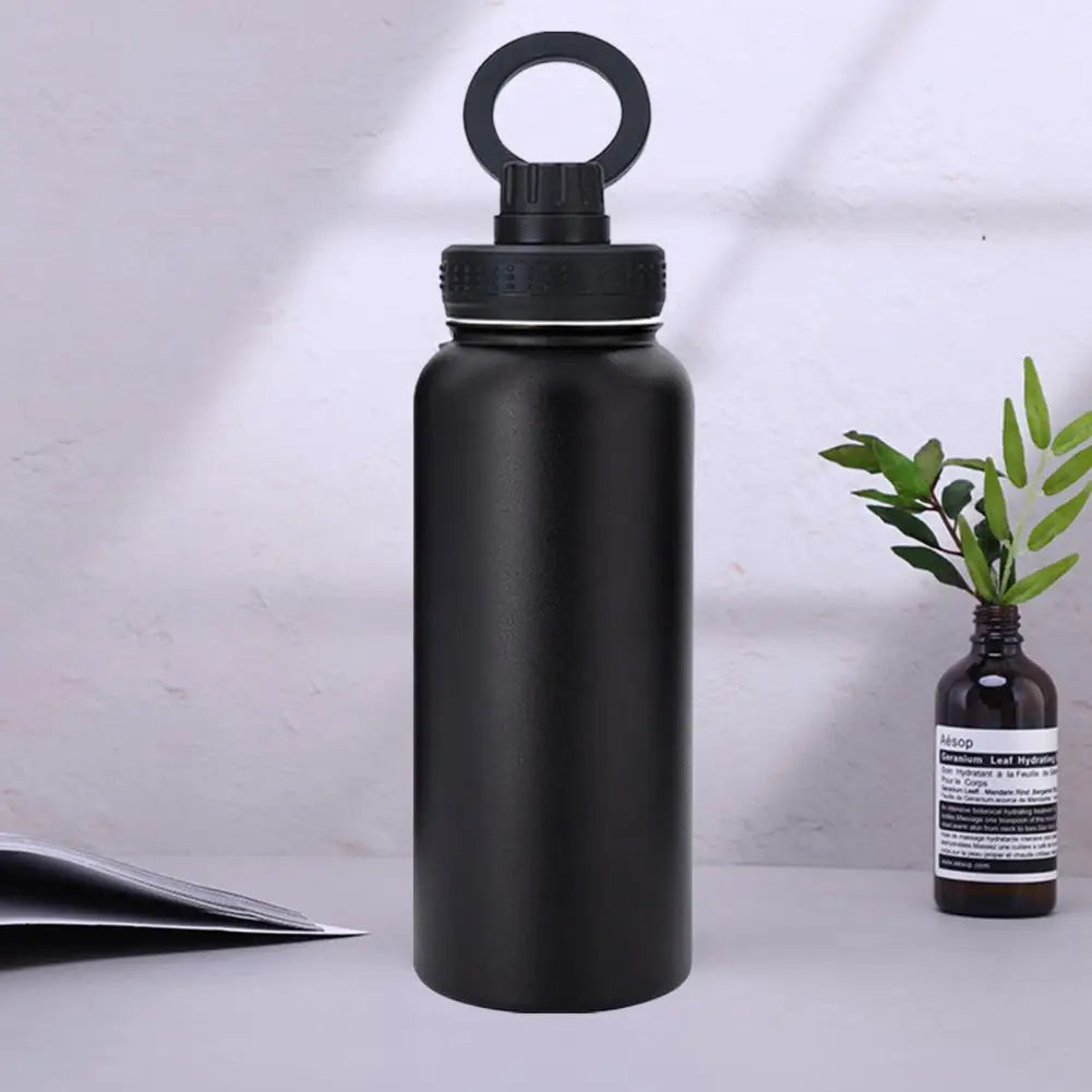 Stainless Steel Water Bottle 1000ml Insulated Stainless Steel Bottle with Magnetic Phone Holder High Temperature for 12/24