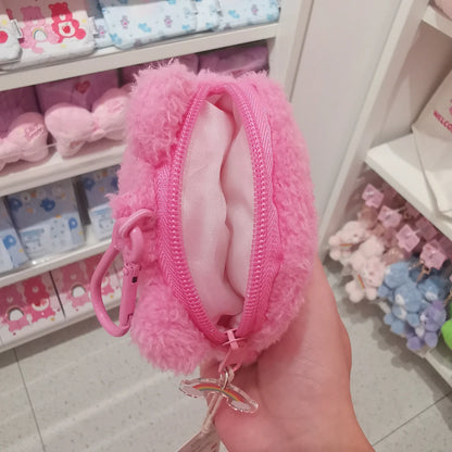 16cm Miniso Love Bear Powder Powder Paradise Series Handbag Makeup Bag Storage Bag Plush Pendant Purse Plush Toy Birthday Gift