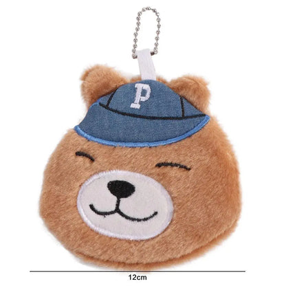 Storage Brown Bear Plush Wallet Headphone Bag Zipper Bear Plush Coin Purse Bag Pendant Portable Cartoon Animal Purse