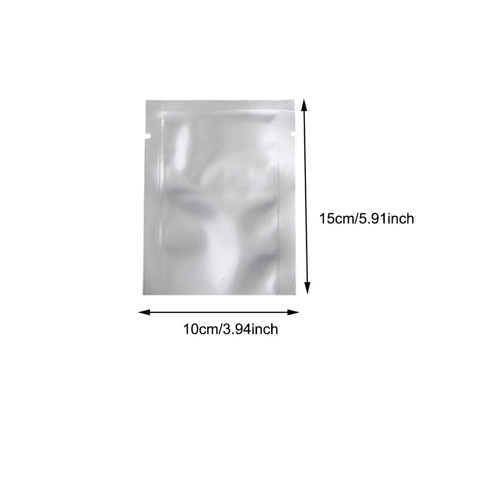 Silver Pure Aluminum Foil Package Bag Coffee Sugar Pouches Open Tops Heat Seal Vacuum Mylar Foil Bags for Spice Powder Storage
