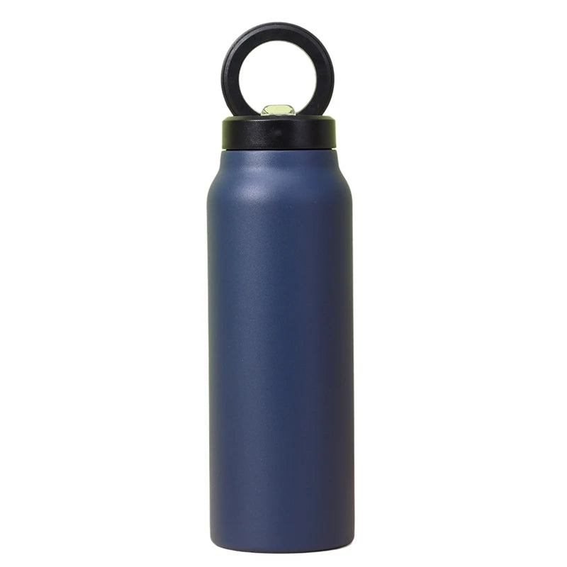 Insulated Water Bottle With Magnetic Phone Holder, Made Of Stainless Steel