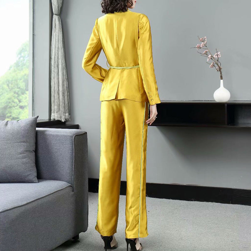 Women's Temperament Coat And Pants Two-piece Suit