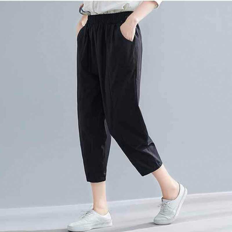 Women's Loose Shirt Ninth Pants Two Piece Set