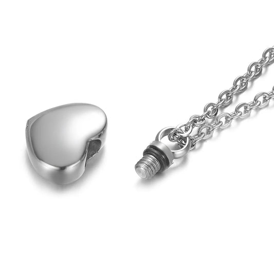 Heart Shaped Memorial Urns Necklace Human/ Pet Ash Casket Cremation Pendant 4 Colors Stainless Steel Jewelry Can Open