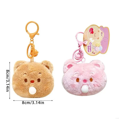 090B Butter Bear Keychain Women Girl Purse Pendant for Handbag Decors Accessories