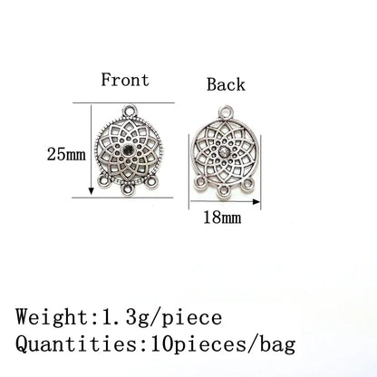 Fashion 18mm 10pieces/bag Zinc Alloy  Porous Connector Charms Linker for DIY Necklace Earring Jewelry Accessories