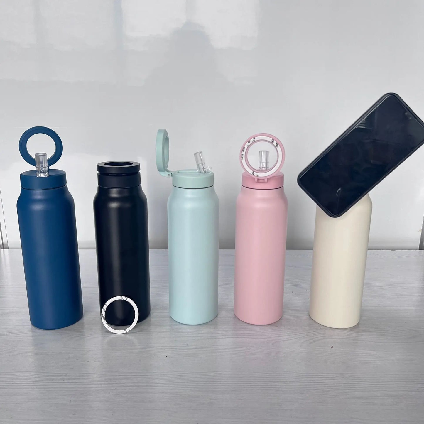 Personalised Magsafe Water Bottle with Phone Holder 700ML 22oz Magnetic Stainless Steel Customised Thermal Flask