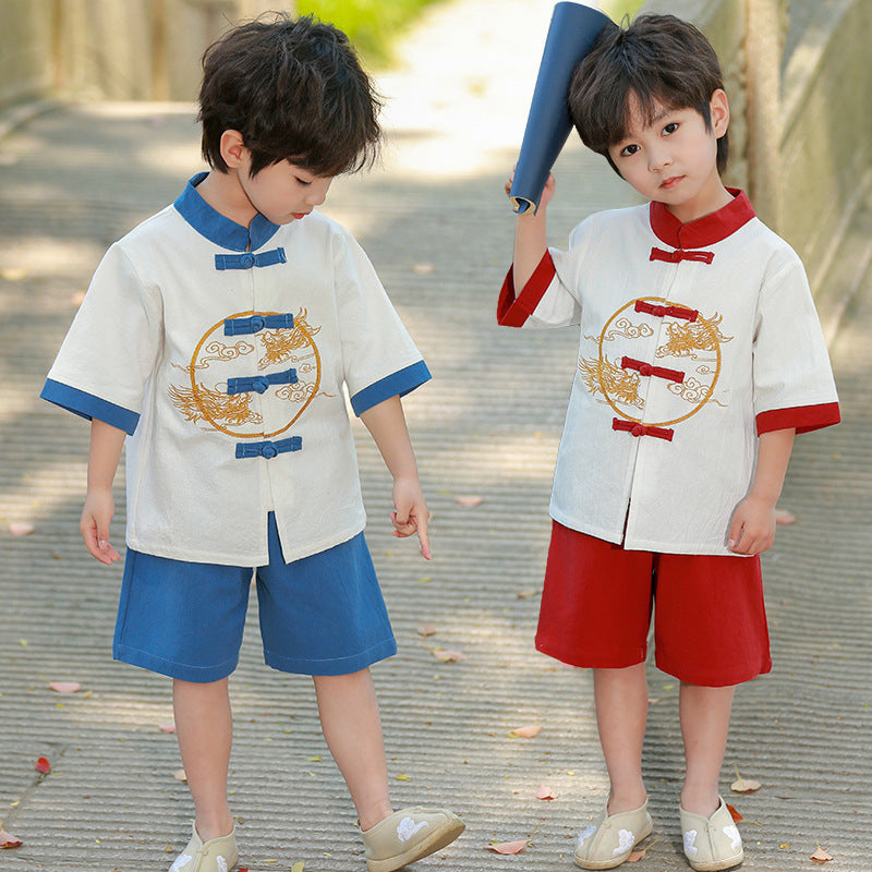 Boys Han Chinese Clothing Suits Chinese Style Summer