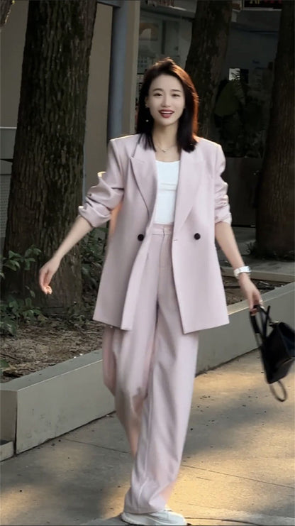 Women's Wide-leg Pants Casual Two-piece Suit
