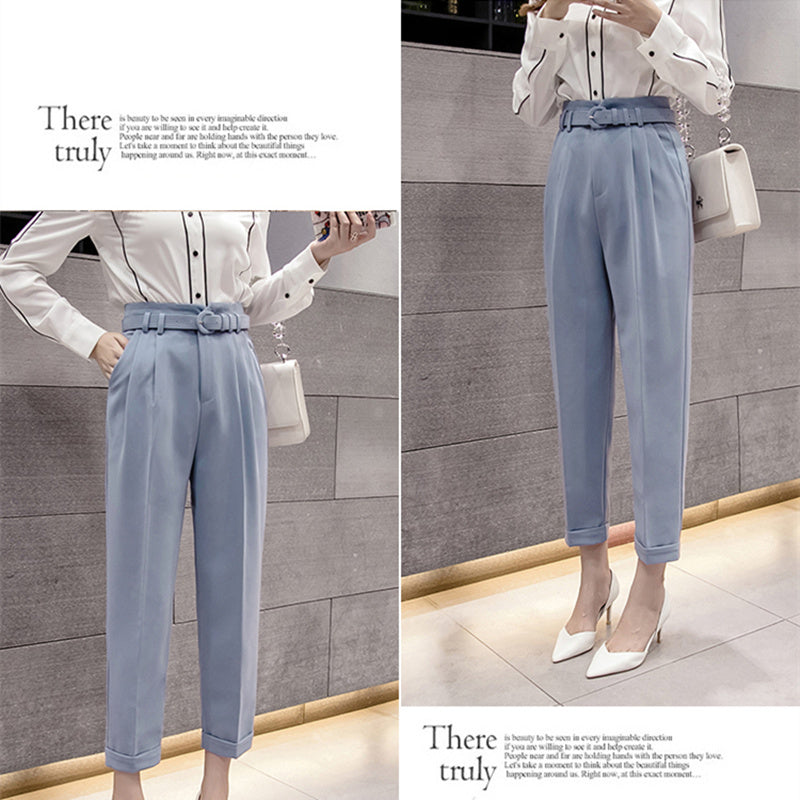 Lightly Cooked High-waist Work Straight-leg Pants