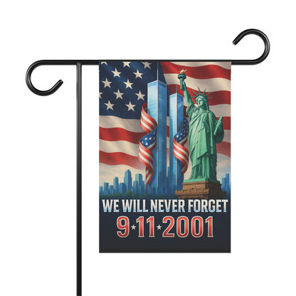 Never Forget 911 Patriotic Memorial Flag - Twin Tower Heros