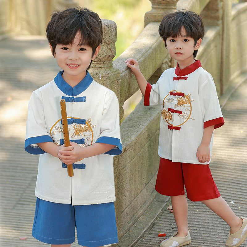 Boys Han Chinese Clothing Suits Chinese Style Summer