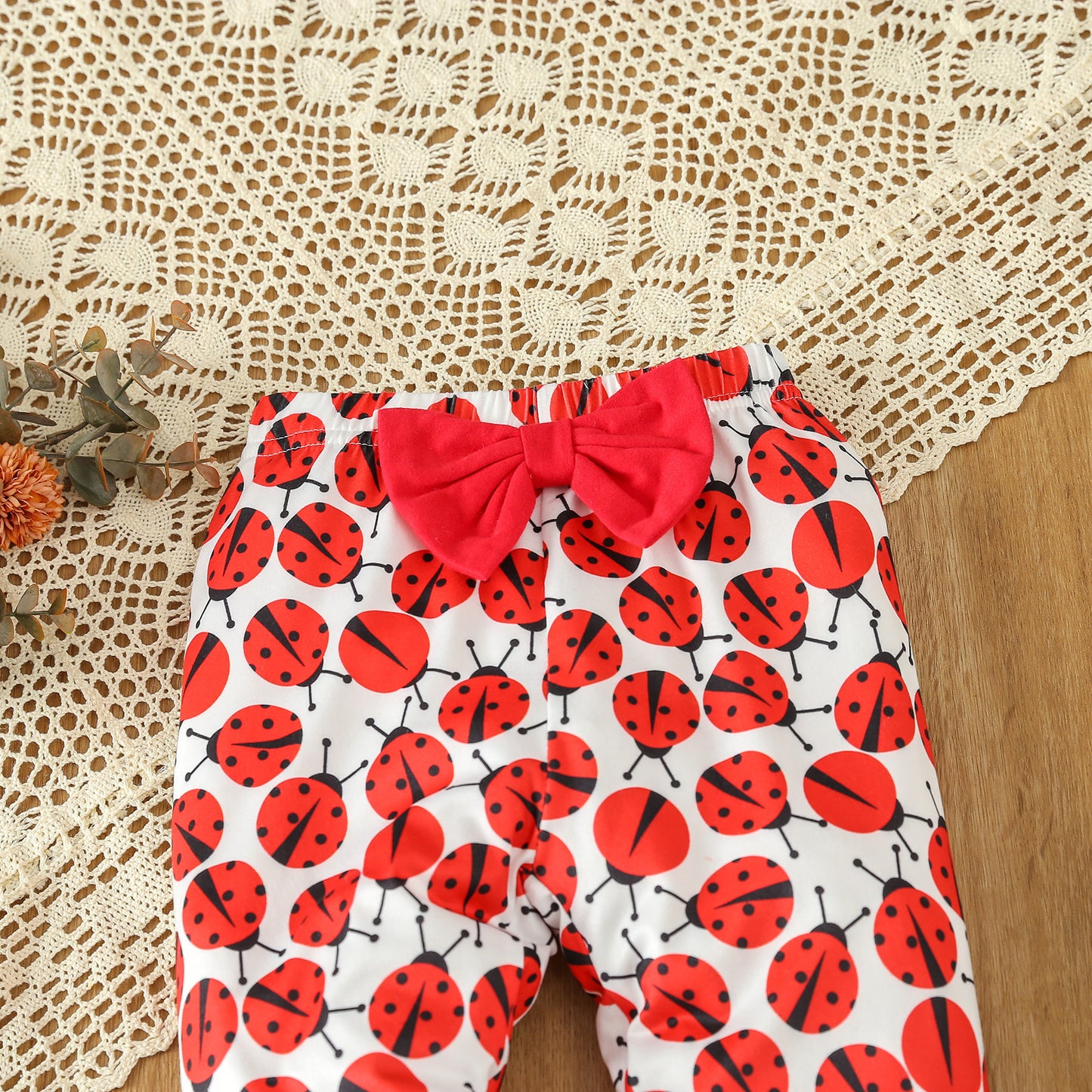 Clothing Girls' Long-sleeved Cartoon Ladybug Romper