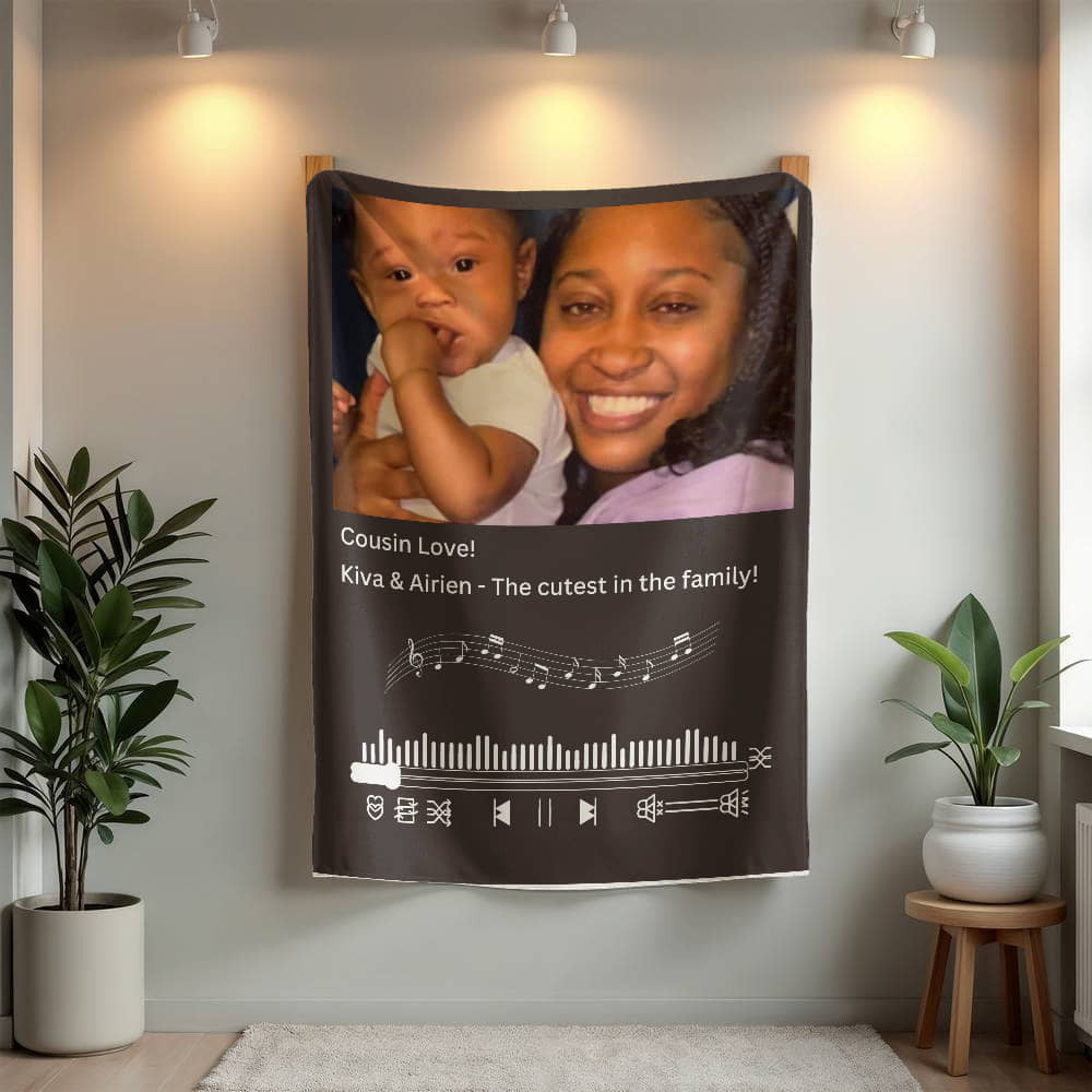 Personalized Mink Touch Fleece Blanket with Photo Upload & Song Choice