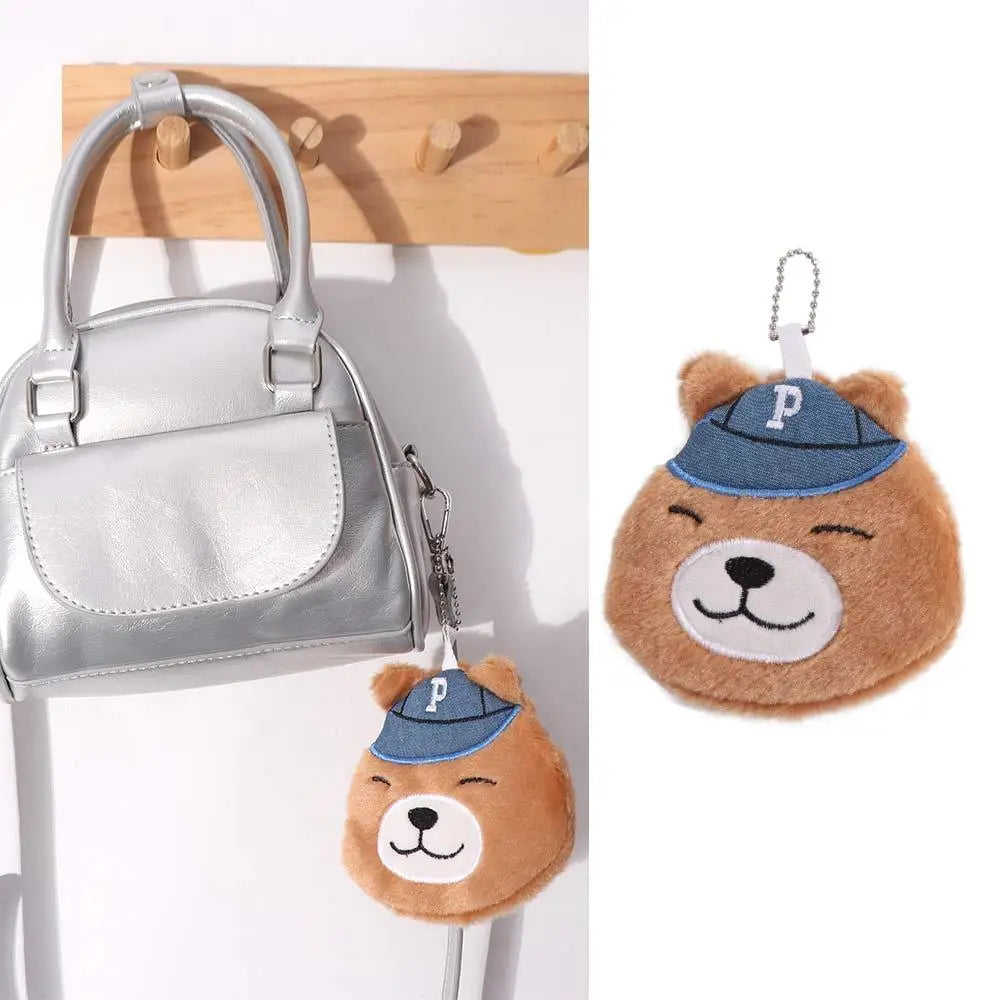 Storage Brown Bear Plush Wallet Headphone Bag Zipper Bear Plush Coin Purse Bag Pendant Portable Cartoon Animal Purse