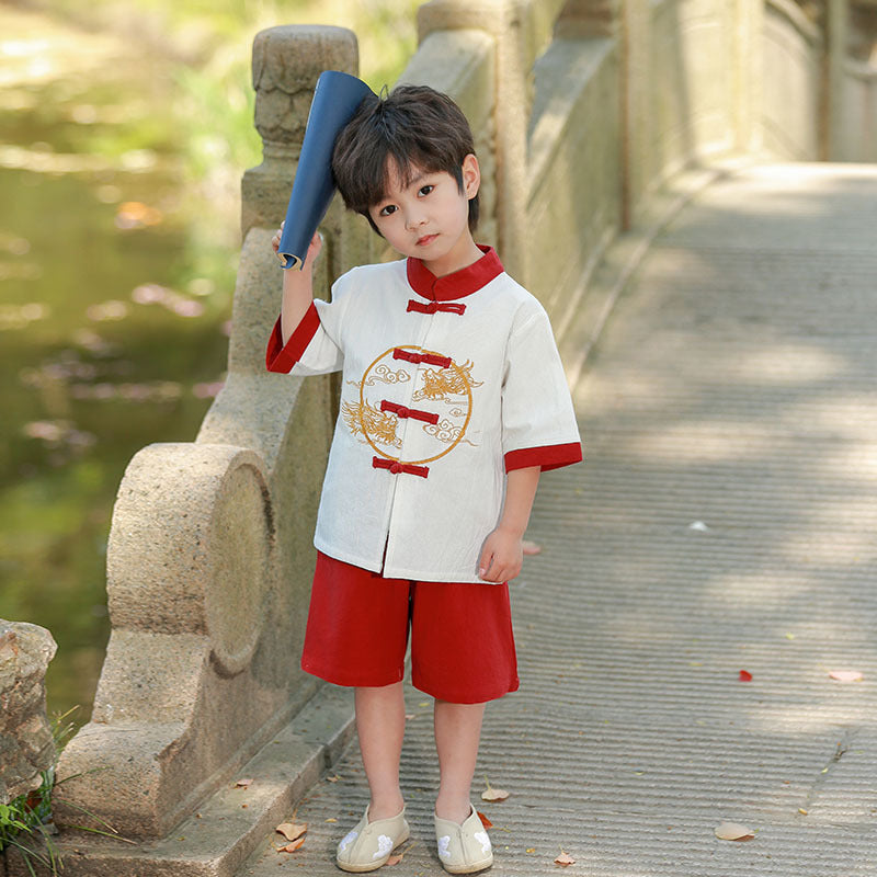 Boys Han Chinese Clothing Suits Chinese Style Summer