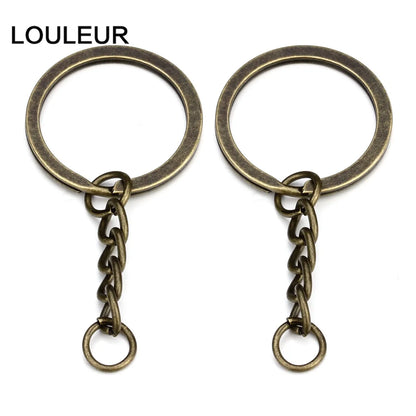 5-20pcs Gold Color Key Chain Key Ring Bronze Rhodium 28mm Long Round Split Keyrings Keychain For DIY  Jewelry Making Wholesale