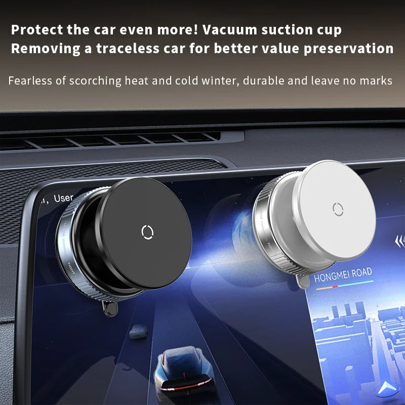 Intelligent For Magsafe Car Mount Mobile Phone Holder Magnetic Vacuum Magnetic Suction Cup Folding Swivel Stand AdsorptionStable